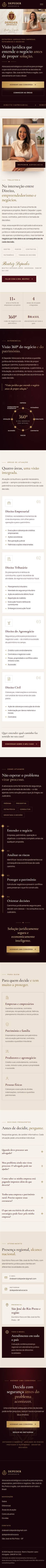 Site completo da Depeder Advocacia no celular