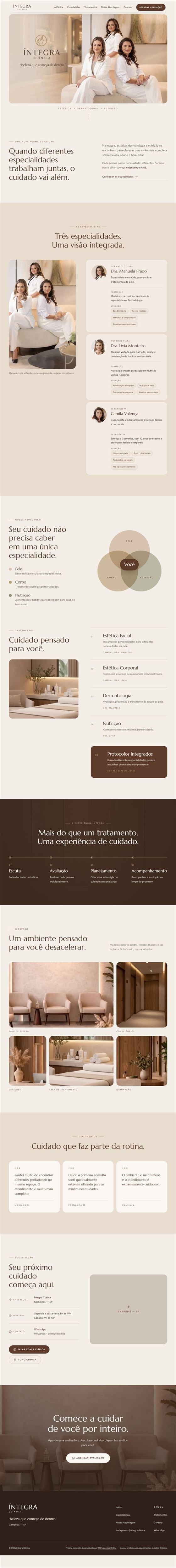 Site completo da Íntegra Clínica no computador