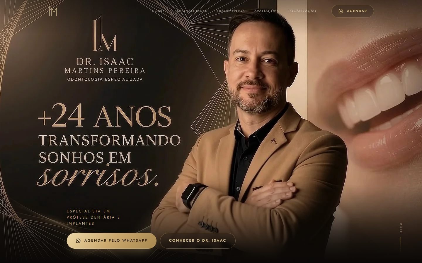Site do Dr. Isaac Martins Pereira, dentista em Limeira