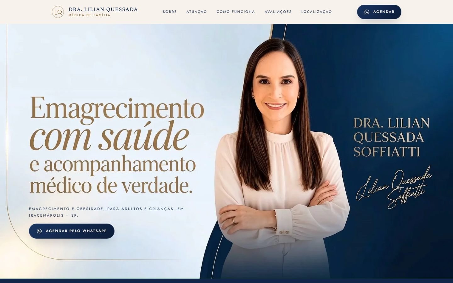Site da Dra. Lilian Quessada, médica de família